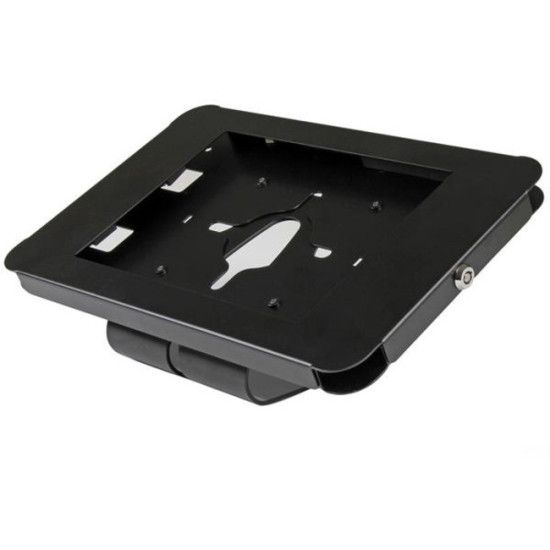 StarTech.com Secure Tablet Stand - Security lock protects your tablet from theft and tampering - Easy to mount to a desk - table - wall or directly to a VESA compatible monitor mount - Supports iPad and other 9.7  tablets - Steel Construction - Thread the
