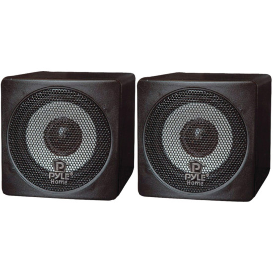 Pyle Home PCB3BK 3  100-Watt Mini-Cube Bookshelf Speakers (Black)do 7276210
