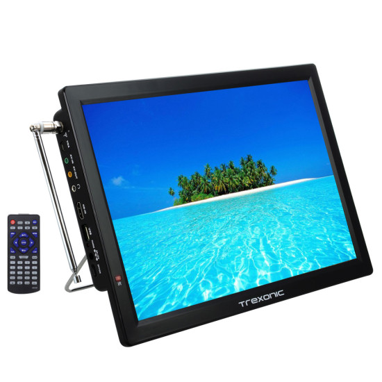 Trexonic Portable Rechargeable 14 Inch LED TV with HDMI, SD/MMC, USB, VGA, AV In/Out and Built-in Digital Tunerdpt MEGA-TRX-14D