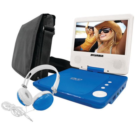 SYLVANIA SDVD7060-A-COMBO-BLUE 7  Swivel-Screen Portable DVD Player Bundle (Blue)dpt PET-CURSDVD7060BL