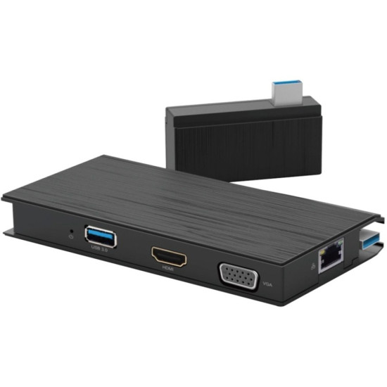 VisionTek VT100 Universal USB 3.0 Portable Dock - for Notebook/Tablet PC - USB 3.0 - 2 x USB Ports - 2 x USB 3.0 - Network (RJ-45) - HDMI - VGA - Wireddpt TFL-901200-OPEN-BOX