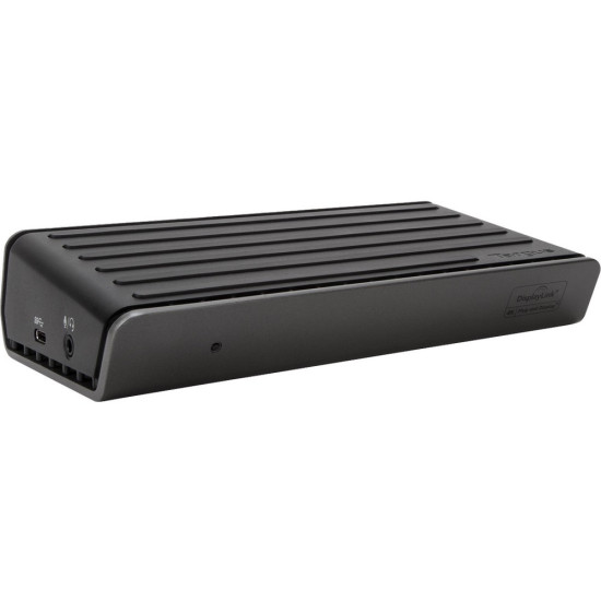 Targus USB-C Universal DV4K Docking Station with Power - TAA Compliant - for Notebook - USB Type C - 5 x USB Ports - 5 x USB 3.0 - Network (RJ-45) - HDMI - DisplayPort - Black - Audio Line In - Audio Line Out - Wired - TAA Compliantdpt TFL-DOCK180USZ-OPEN