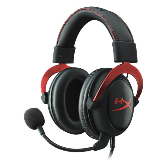 Kingston HyperX Cloud II Headset - Red - Mini-phone - Wired - 60 Ohm - 15 Hz - 25 kHz - Over-the-head - Binaural - Circumaural - 3.28 ft Cable - Condenser Microphone - Noise Cancelingdpt TFL-KHX-HSCP-RD-OPEN-BOX